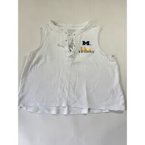 Women’s Wear by Erin Andrews Michigan Wolverines Tank Top Size Small White